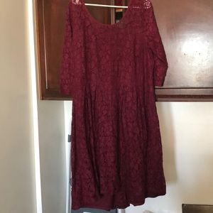 Lane Bryant Maroon women lace dress size20